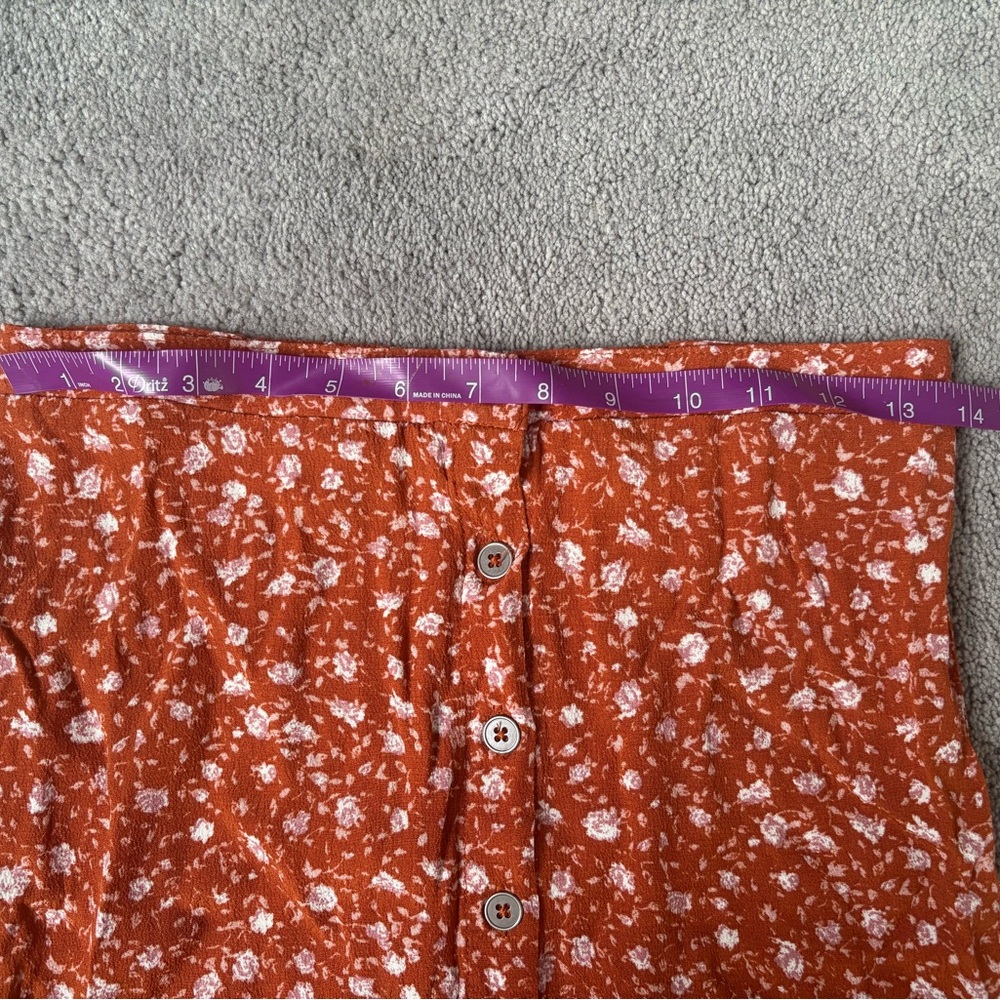 NWOT Wild Fable Vibrant Orange Floral Maxi Skirt - Picture 5 of 8